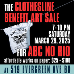 Digital flyer for Clothesline Benefit Art Sale